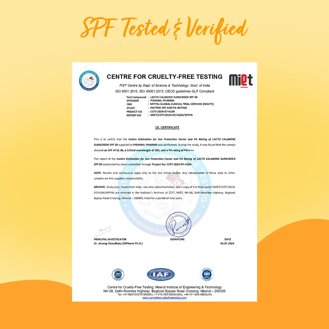 Lacto Calamine Sunscreen SPF 50 | 50g | PA +++ For Oily Skin | UVA – UVB | Water Resistant & No White Cast | With Kaolin Clay, Vitamin E & Lemon Extracts | Paraben Free - View 5 of 6