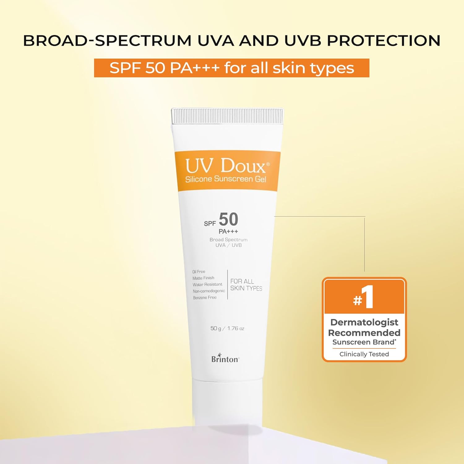 UV Doux Silicone Sunscreen Gel SPF 50 PA+++|India’s No.1 Dermatologist Recommended Brand|Invitro,In-Vivo Tested|UVA/UVB Protection, Benzene Free|No White Cast |Oily & Acne-Prone Skin |50 g - View 5 of 6