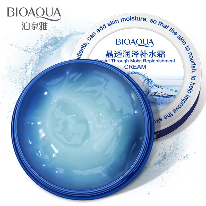 BIOAQUA Crystal Through Moist Replenishment Cream Deep Hydrating Skin Nourishment Lightweight Non-Greasy Moisturizer Brightening Softening Anti-Dryness Revitalizing Facial Cream 38g Daily Skincare Treatment for Smooth Radiant Skin - View 2 of 3