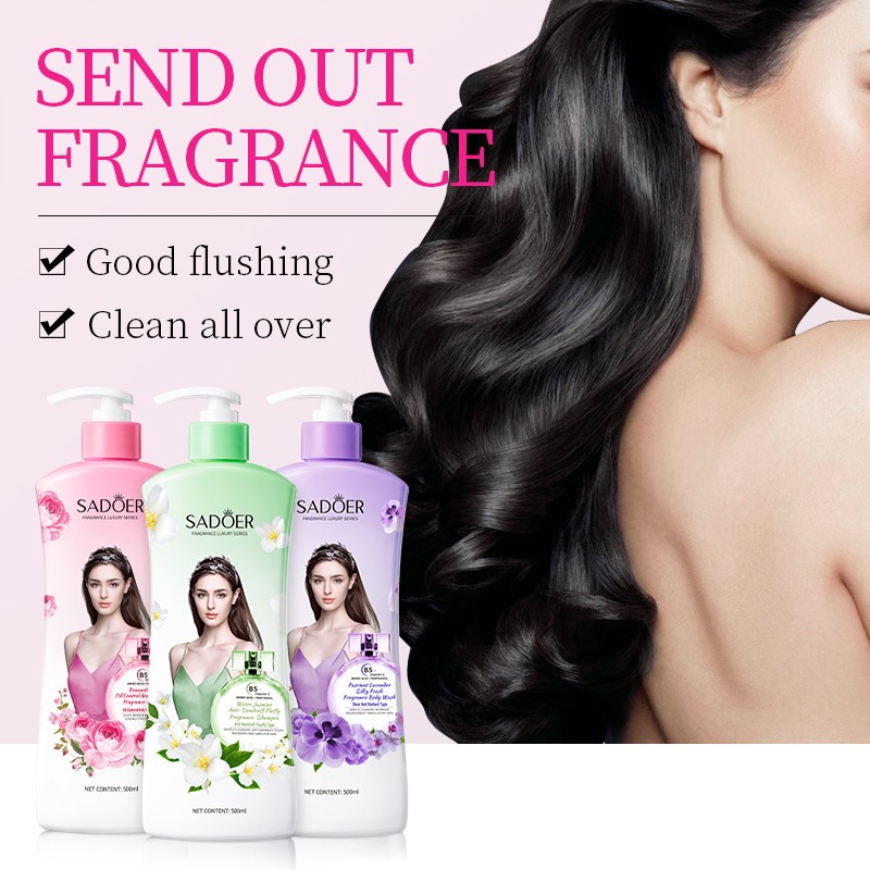 ROREC SADOER Fragrance Luxury Series Romantic Rose Oil Control Anti-Dandruff Fragrance Fluffy Smooth Shampoo 500ml-Jasmine Shampoo(FROM MALAYSIA) - View 3 of 4