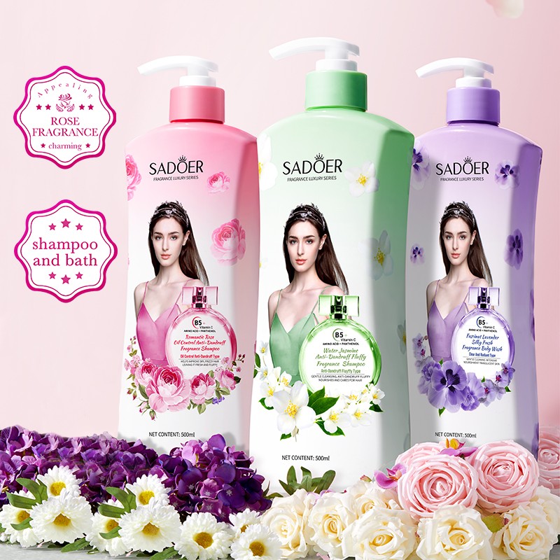 ROREC SADOER Fragrance Luxury Series Romantic Rose Oil Control Anti-Dandruff Fragrance Fluffy Smooth Shampoo 500ml-Rose Shampoo(FROM MALAYSIA) - View 4 of 4