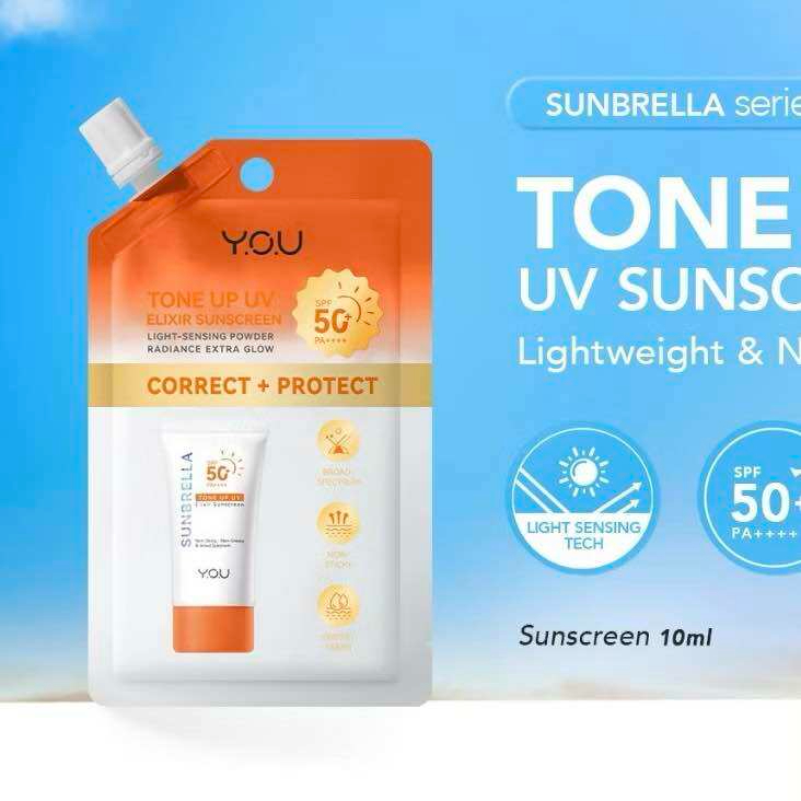 YOU Sunbrella Tone Up UV Elixir Sunscreen SPF50+ PA++++ 10ml ...