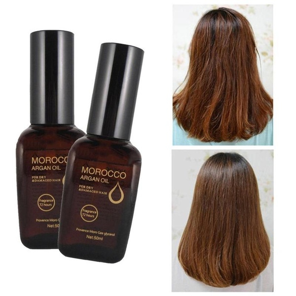 Morocco Essential Argan Nut Oil Hair Serum Nourishing Treatment For Dry Damaged Frizzy Hair Repairs Split Ends Moisturizes Smooths Adds Shine Strengthens Healthy Hair Care For Men And Women 50ml - View 2 of 3