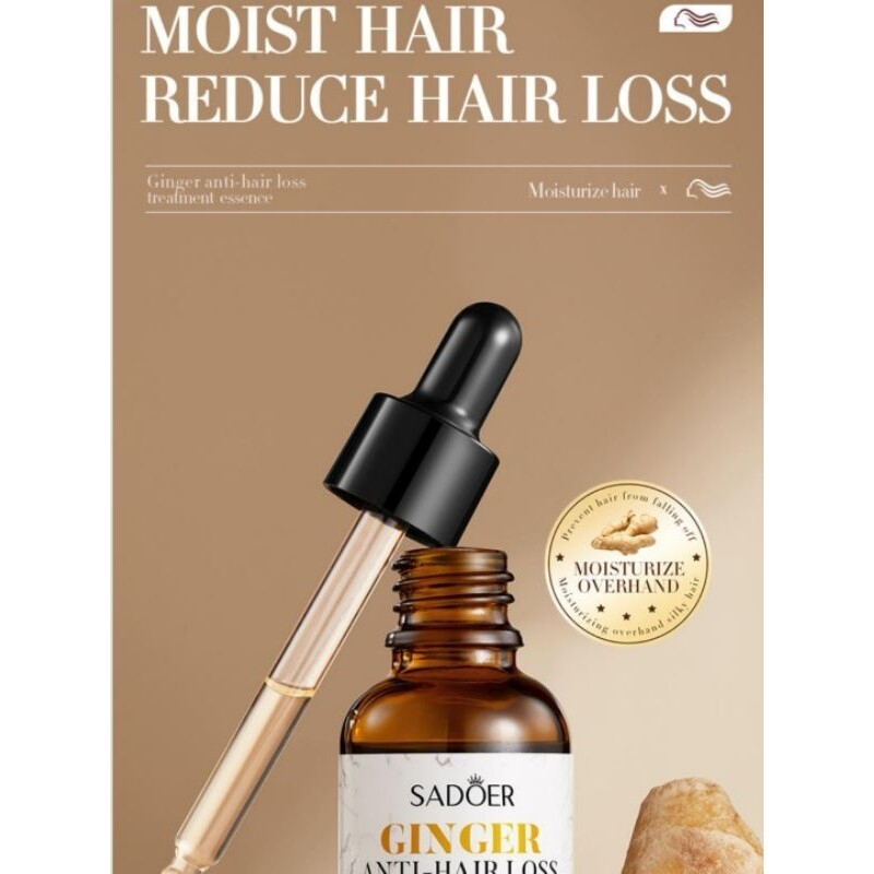 VIVABORONG Sadoer Lush Ginger Anti Hair Loss Essence Serum Strong Hair Growth Scalp Treatment Strengthening Nourishing Herbal Hair Care Anti Breakage Daily Use Serum - View 2 of 3