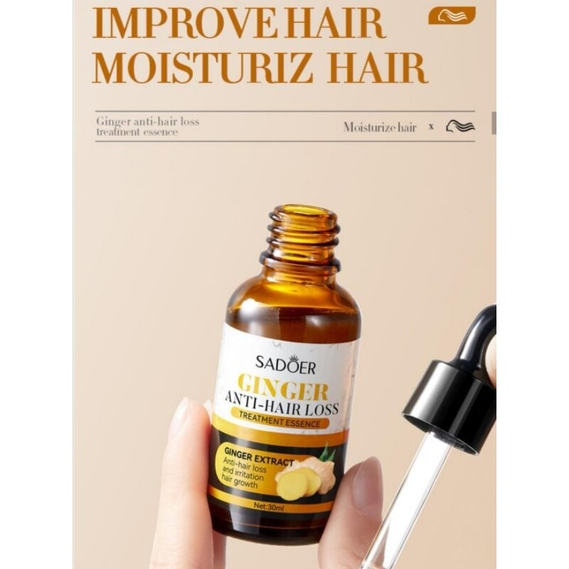 VIVABORONG Sadoer Lush Ginger Anti Hair Loss Essence Serum Strong Hair Growth Scalp Treatment Strengthening Nourishing Herbal Hair Care Anti Breakage Daily Use Serum - View 3 of 3