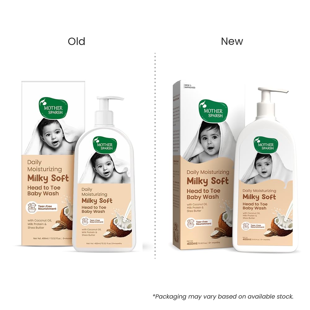 Mother Sparsh Milky Soft Head to Toe Baby Wash & Baby Shampoo-400ml with Milk Protein & Shea Butter | Ph balanced & Paraben free 2 in 1 Moisturizing Natural Baby Body Wash & Shampoo - View 5 of 5