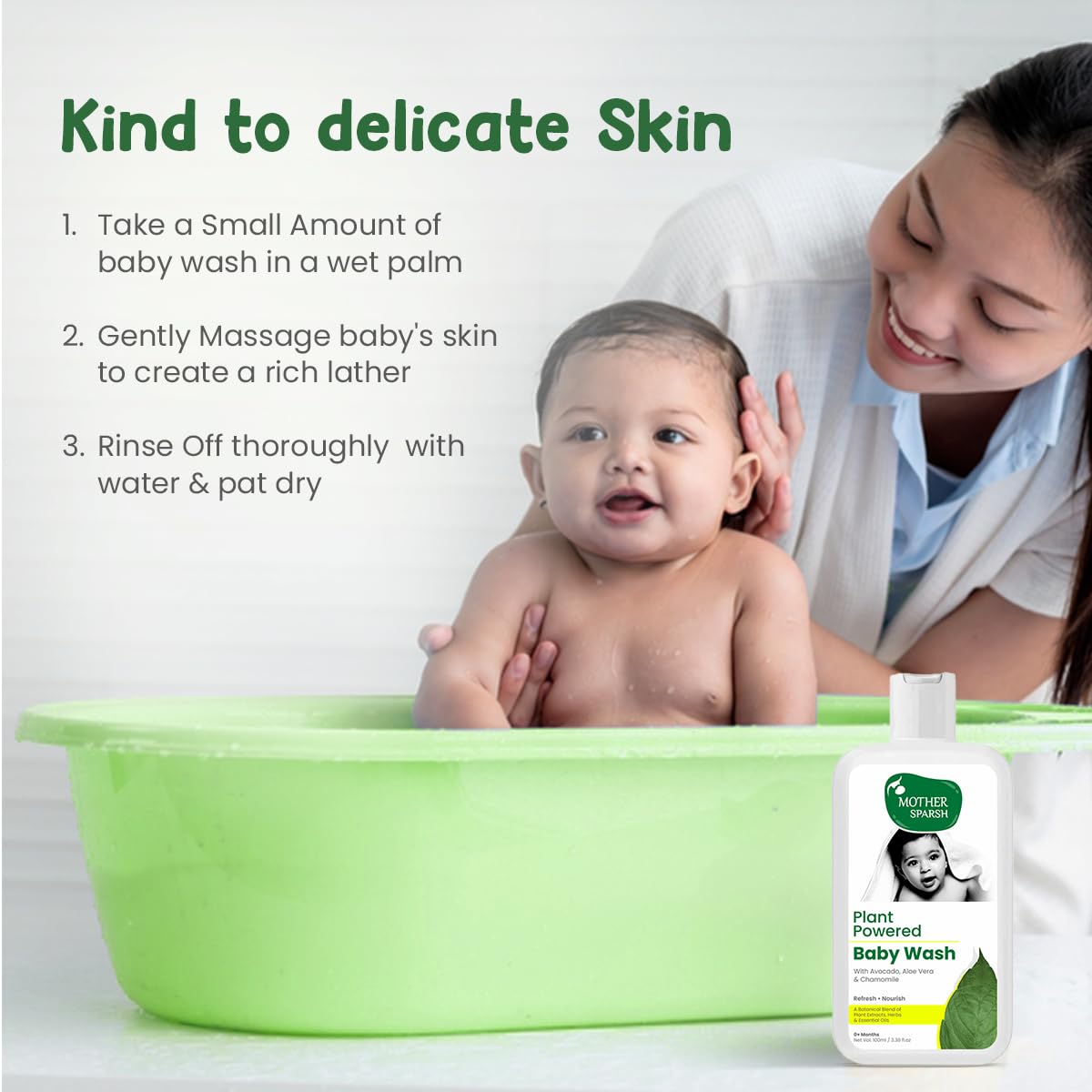 Mother Sparsh Plant Powered Natural Hydrating Baby Wash With Avacado Oil & Coconut - 100 ml - View 2 of 5