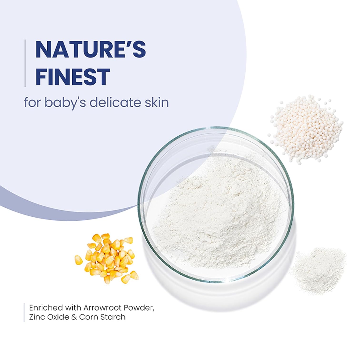 Mother Sparsh Natural Care Baby Dusting Powder-200g | Talc-Free Baby Powder with Arrowroot & Zinc Oxide | Suitable for Newborns Sensitive Skin | For All Skin Types - View 3 of 5
