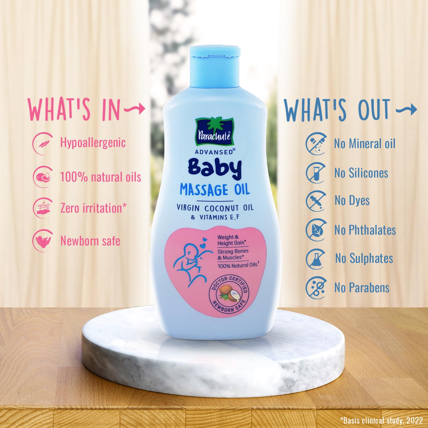 Parachute Advansed Baby Massage Oil for New Born| 100% Virgin Coconut Oil | Clinically Proven for Better Growth| Vitamin E & F| 400 Ml - View 3 of 6