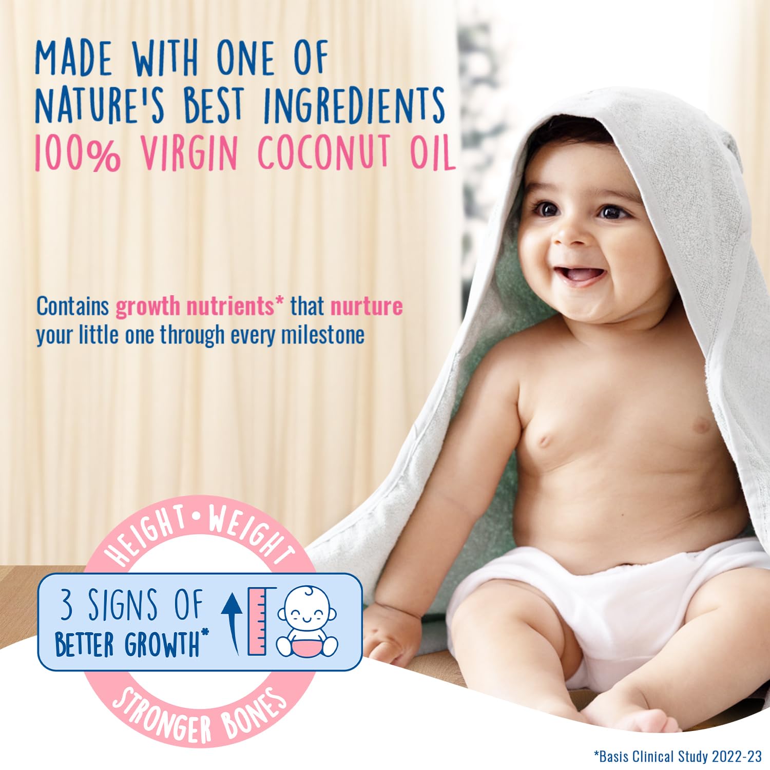 Parachute Advansed Baby Massage Oil for New Born| 100% Virgin Coconut Oil | Clinically Proven for Better Growth| Vitamin E & F| 400 Ml - View 4 of 6