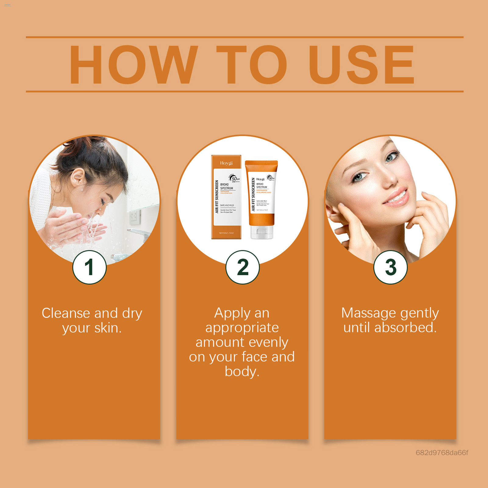  SPF50 Moisturizing UV Sunscreen Brightening Sun Protective Cream Lightweight Non Greasy Sunblock for Men and Women Summer Outdoor Face Body Daily Skin Care Protection - View 2 of 3