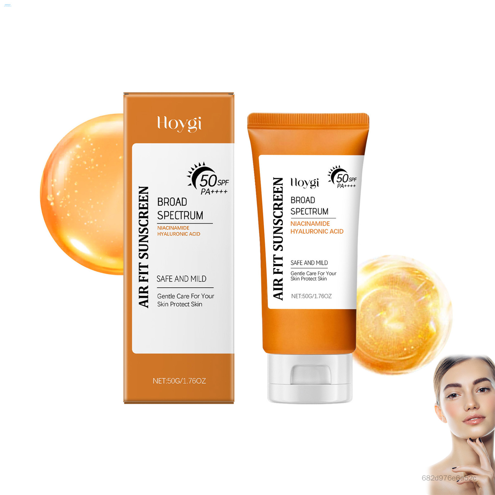  SPF50 Moisturizing UV Sunscreen Brightening Sun Protective Cream Lightweight Non Greasy Sunblock for Men and Women Summer Outdoor Face Body Daily Skin Care Protection - View 3 of 3