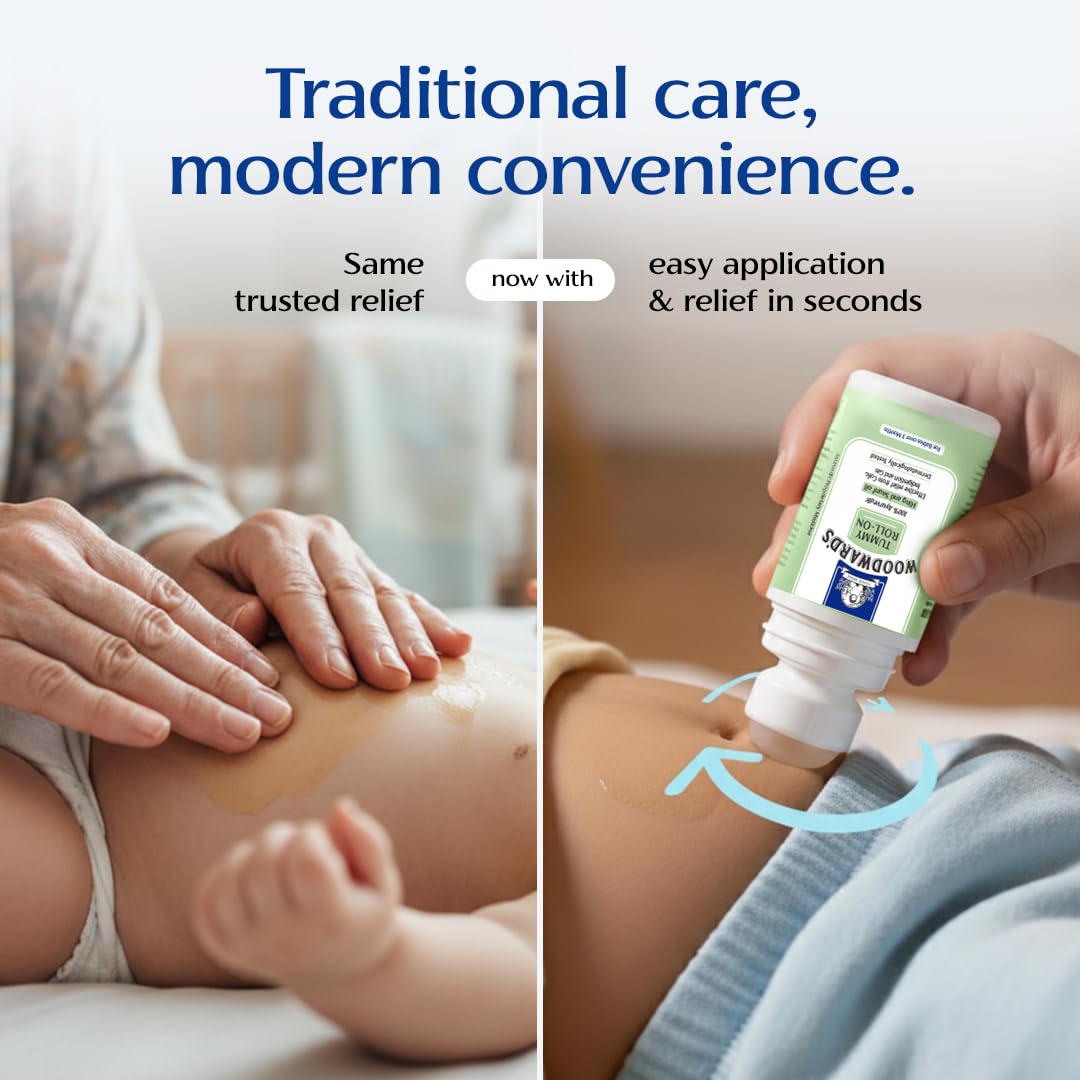 Woodward's Tummy Roll On for Baby, Colic Relief | Indigestion & Gas with Hing & Saunf Oil | 100% Ayurvedic - 40ml - View 9 of 9