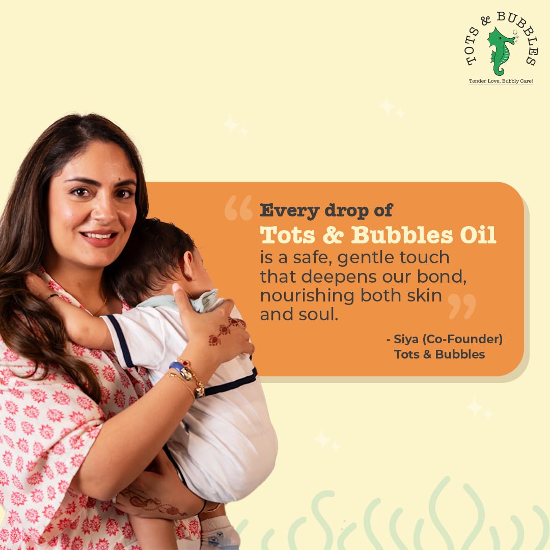 Tots & Bubbles 100% Natural Baby Massage Oil | Almond, Olive & Mustard Oil Blend for Skin & Hair | Lightweight, Non-Sticky & Gentle for Newborn – 300 ml - View 2 of 8