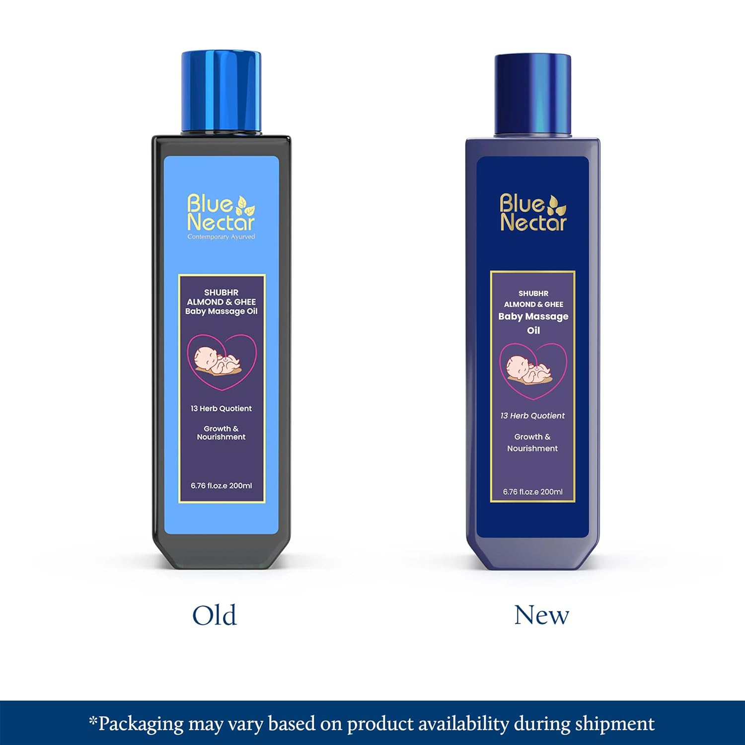 Blue Nectar Ayurvedic Baby Oil with Organic Ghee, 100% Natural Baby Massage Oil With Coconut Oil & Olive Oil | Dermatogically Tested (13 Herbs, 200ml) - View 8 of 8