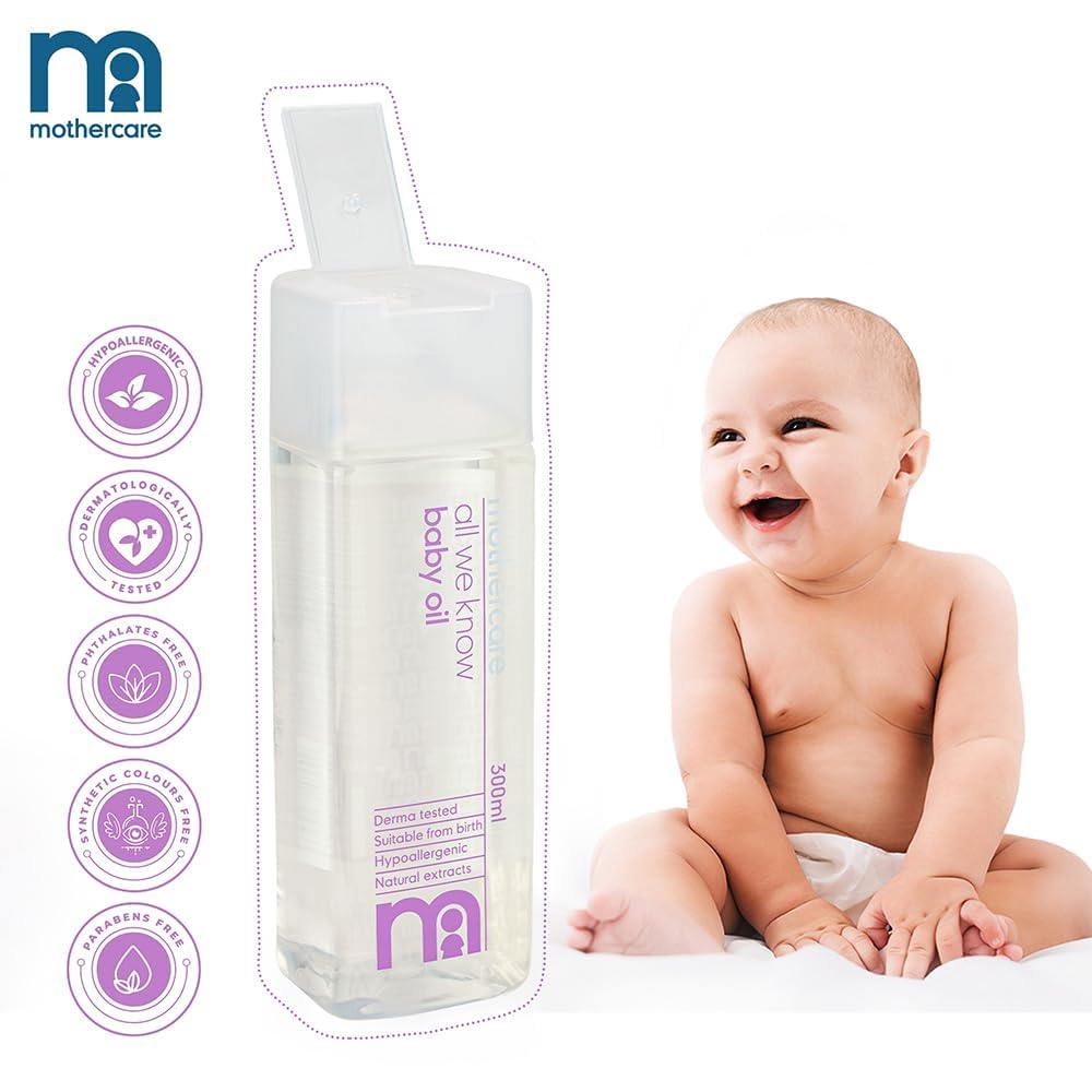 Mothercare Unisex 100% Veg. Baby Body Oil and Baby Massage Oil - Transparent - View 6 of 8