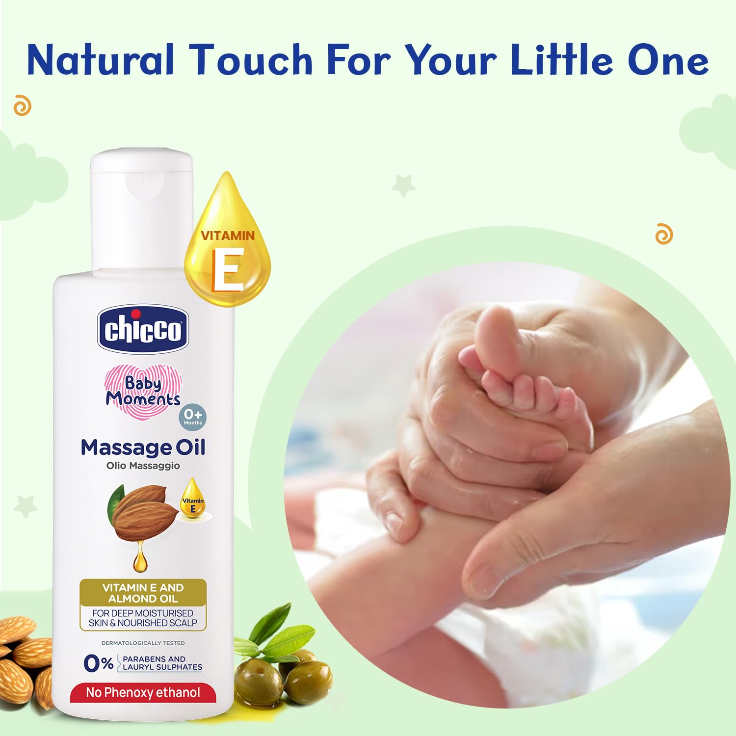 Chicco Baby Moments Massage Oil, New Advanced Non-sticky & Moisturizing Formula, Suitable for Baby’s Skin, Hair & Scalp, No Phenoxyethanol & Parabens (200ml) - View 7 of 8
