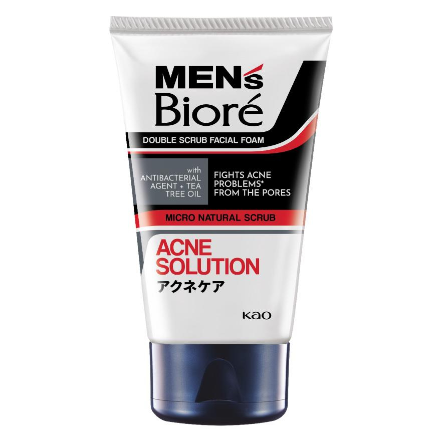 MEN'S BIORE Double Scrub Acne Solution Face Wash 100g Deep Cleansing Exfoliating Oil Control Acne Treatment Pore Cleaning Facial Cleanser for Men Daily Skincare Fresh Skin - View 2 of 3