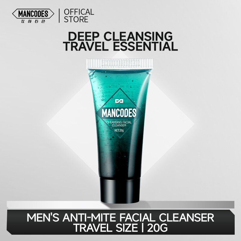 Mancodes Men’s Anti Mite Facial Cleanser Travel Size 20g Deep Cleansing Oil Control Acne Fighting Face Wash Portable Skin Care Purifying Fresh Gentle Daily Use Cleanser for Men - View 3 of 3