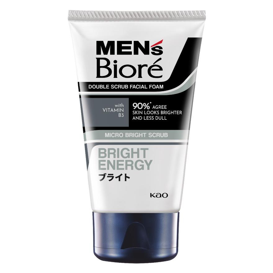 Men’s Biore Double Scrub Bright Clean Facial Foam 100g Deep Cleansing Exfoliating Face Wash Oil Control Brightening Skin Scrub Cleanser for Men Pore Purifying Daily Skincare - View 2 of 3