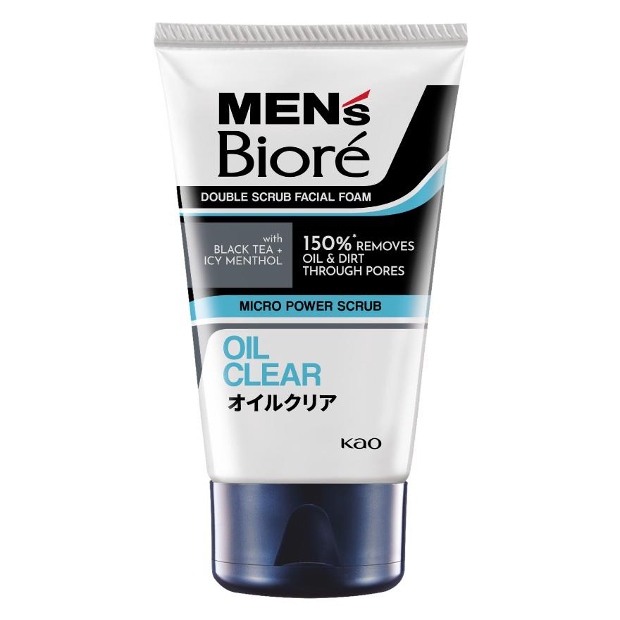 Men’s Biore Double Scrub Oil Clear Facial Foam 100g Deep Cleansing Exfoliating Face Wash Oil Control Pore Purifying Brightening Scrub Cleanser for Men Daily Skincare Fresh Skin - View 2 of 3