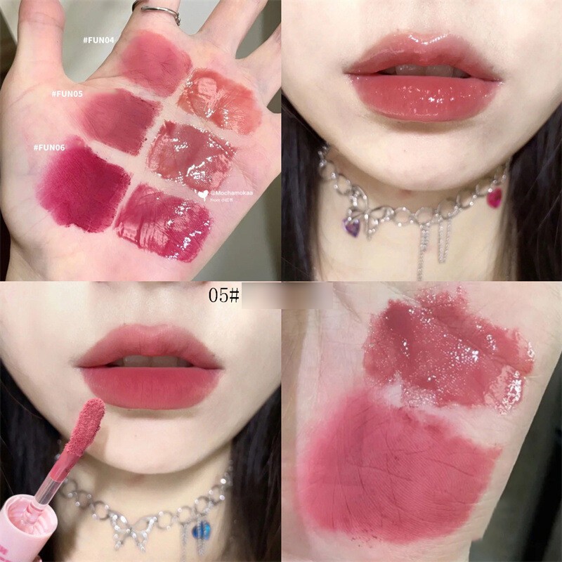 【HOMP】2in1 Double Head Lip Gloss Matte Velvet Sexy Red Tint Liquid Lipstick Waterproof Lipgloss Lasting Lip Glaze Korean Makeup Cosmetics- 3#(FROM MALAYSIA) - View 2 of 4