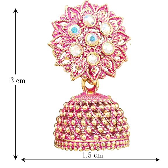 Fashion Frill Multicolor Oxidised Earrings Jhumka Set For Women Girls Stylish Traditional Pearl Small Jhumki Earings Pair Combo Of 4 - View 2 of 6