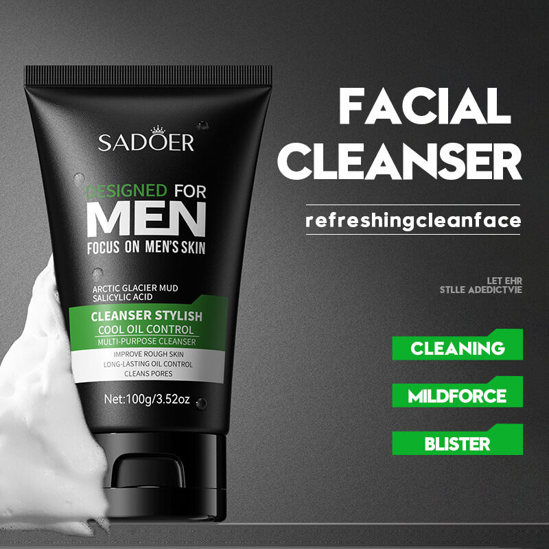 Cool Facial Cleanser Refreshing Fragrance Deep Cleansing Moisturizing Pore Tightening Men Face Wash Oil Control Hydrating Smooth Clear Skin Daily Skincare Refreshing Formula for Active Lifestyle Use - View 2 of 3