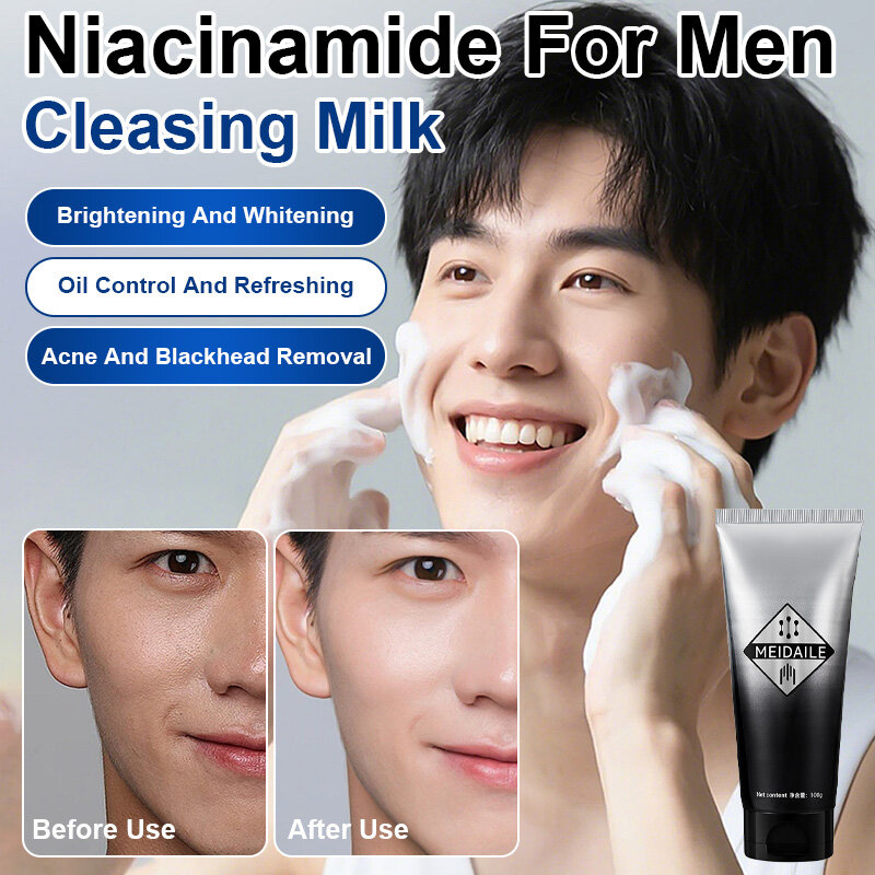 Oil Control Refreshing Men’s Facial Cleanser Creamy Skin Oil Removing Moisturizing Deep Cleansing Face Wash with Hydrating Formula for Fresh Cool Smooth Clear Skin Daily Skincare Essential - View 2 of 3