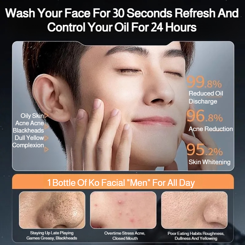 Oil Control Refreshing Men’s Facial Cleanser Creamy Skin Oil Removing Moisturizing Deep Cleansing Face Wash with Hydrating Formula for Fresh Cool Smooth Clear Skin Daily Skincare Essential - View 3 of 3
