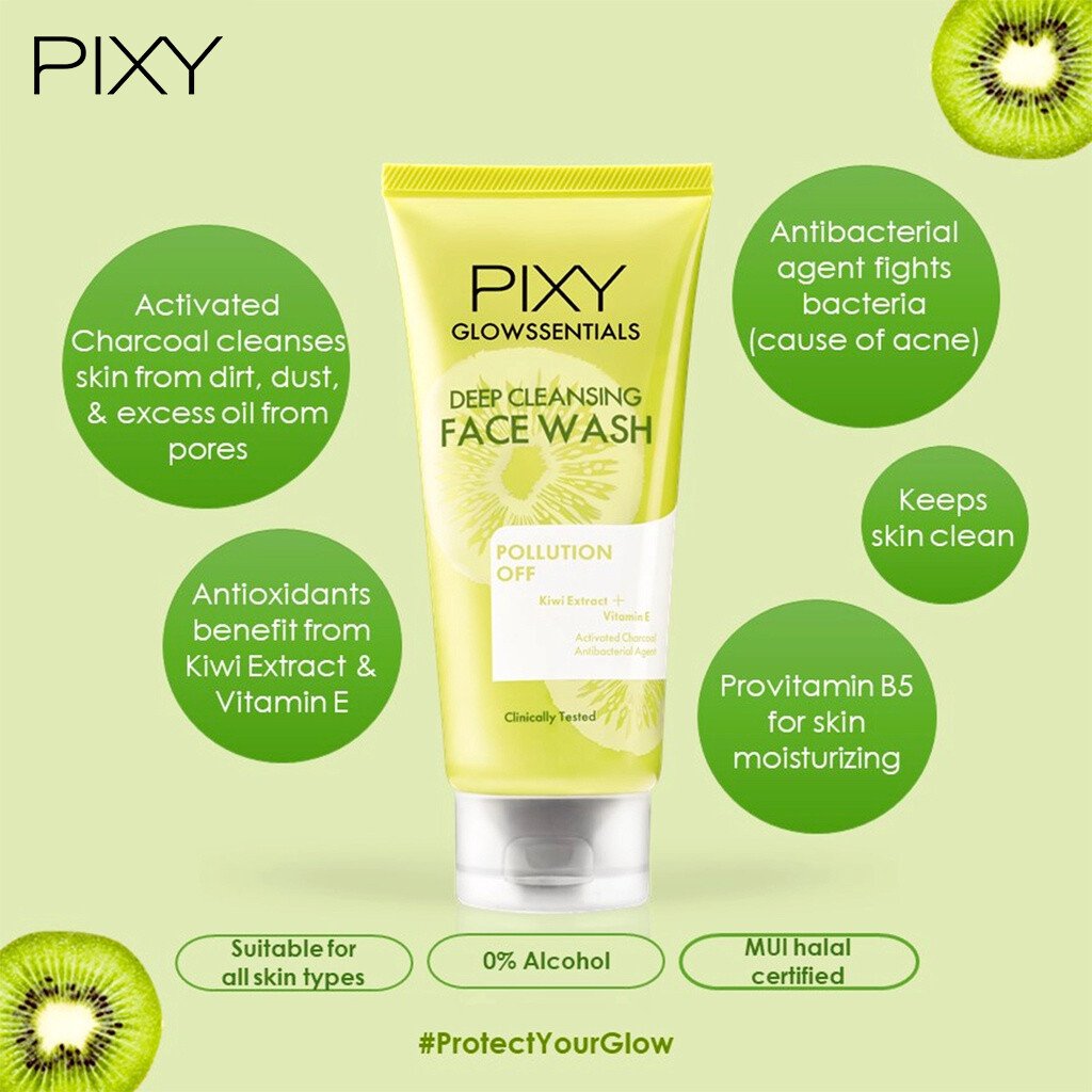 PIXY Glowssentials Pollution Off Deep Cleansing Face Wash 60g Facial Foam Gentle Purifying Cleanser Removes Dirt Oil Pollution Impurities Hydrating Brightening Fresh Smooth Skin Daily Skincare Essential Glow Care - View 3 of 3