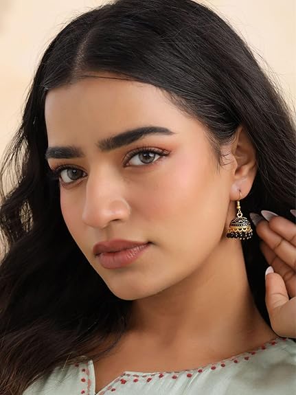 Gulnaar Collection | Jhumka For Women Ethnic Meenakari Traditional Enamel Pearl Jhumki Earrings Set For Women And Girls | Multi-Colour | Anniversary Birthday Gifts - View 3 of 6