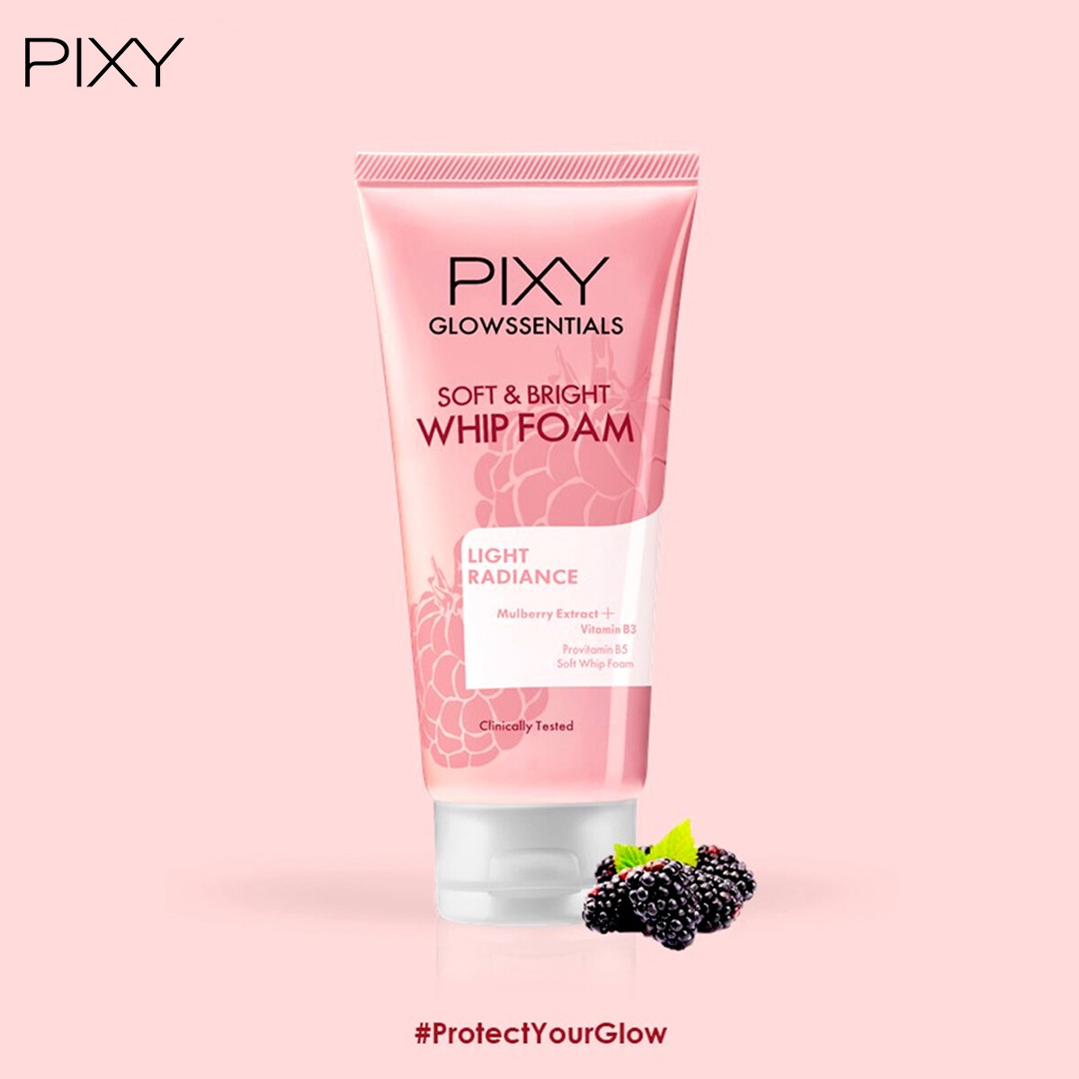 PIXY Glowssentials Light Radiance Soft and Bright Whip Foam Facial Wash 60g Gentle Cleansing Facial Foam Brightening Hydrating Soft Smooth Skin Glow Care Daily Skincare Essential Radiant Complexion - View 2 of 3