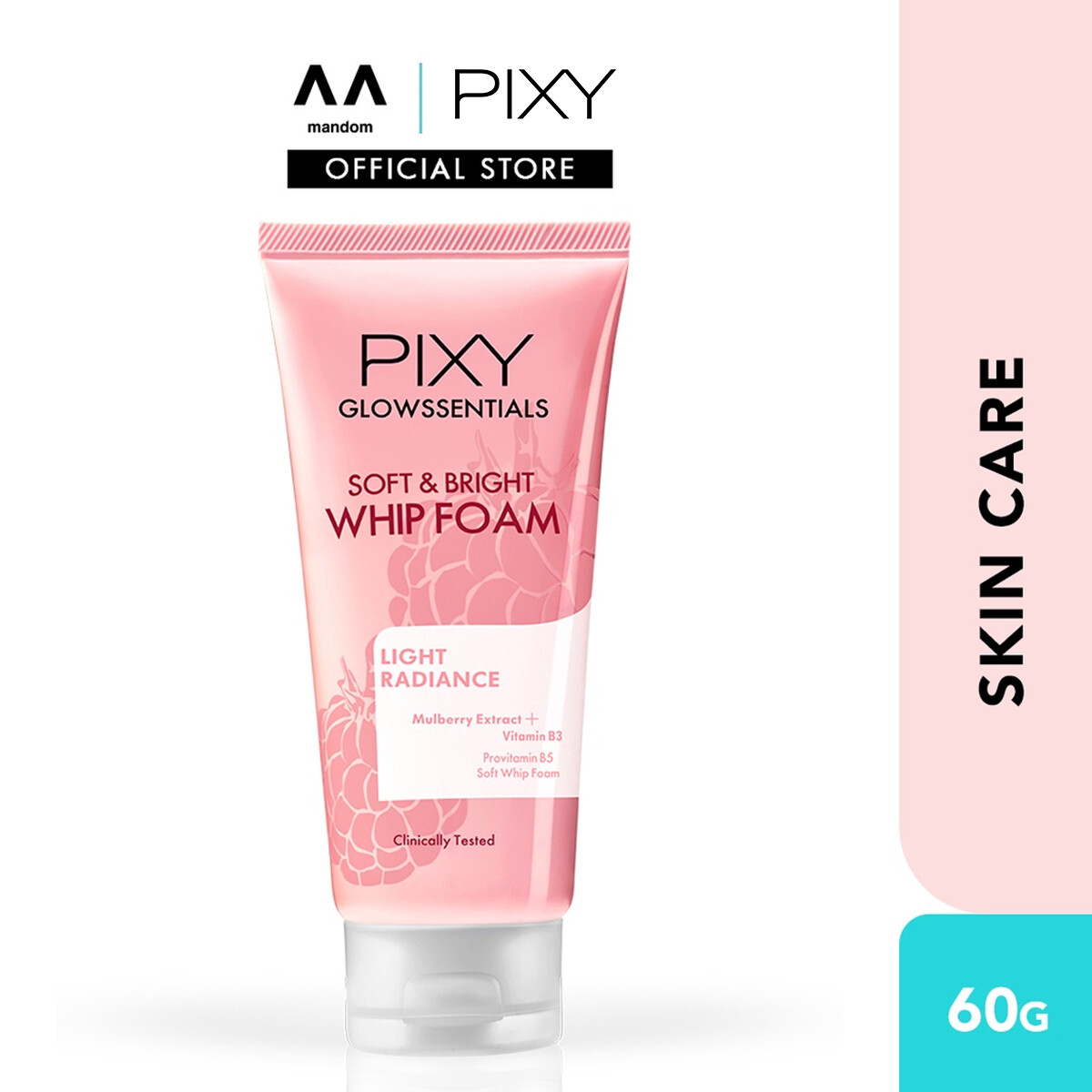 PIXY Glowssentials Light Radiance Soft and Bright Whip Foam Facial Wash 60g Gentle Cleansing Facial Foam Brightening Hydrating Soft Smooth Skin Glow Care Daily Skincare Essential Radiant Complexion - View 3 of 3