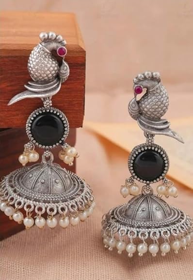 RICH MORE Oxidized Designer Stud Earrings Set, Traditional & Modern Earring Set for Women & Girls, Trendy, Fancy & Fashion Earrings for Daily and Occasion Wear, Lightweight - View 6 of 6