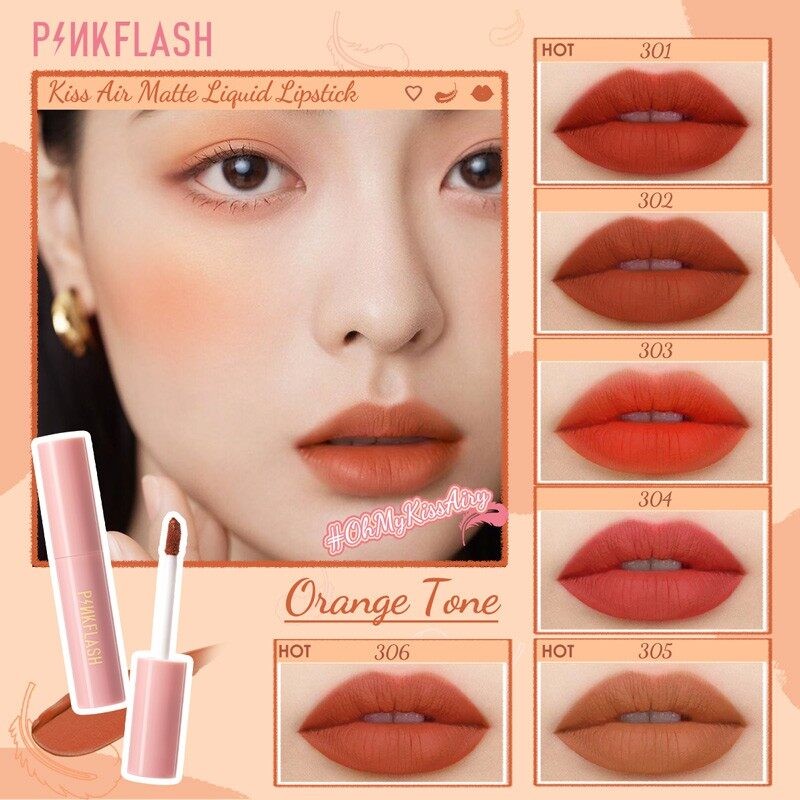 Pink's Pinkflash #OhMyKissAiry Kiss Air Matte Liquid Lipstick Long-lasting Waterproof Lip & Cheek Tint Double Use- 202(FROM MALAYSIA) - View 2 of 4
