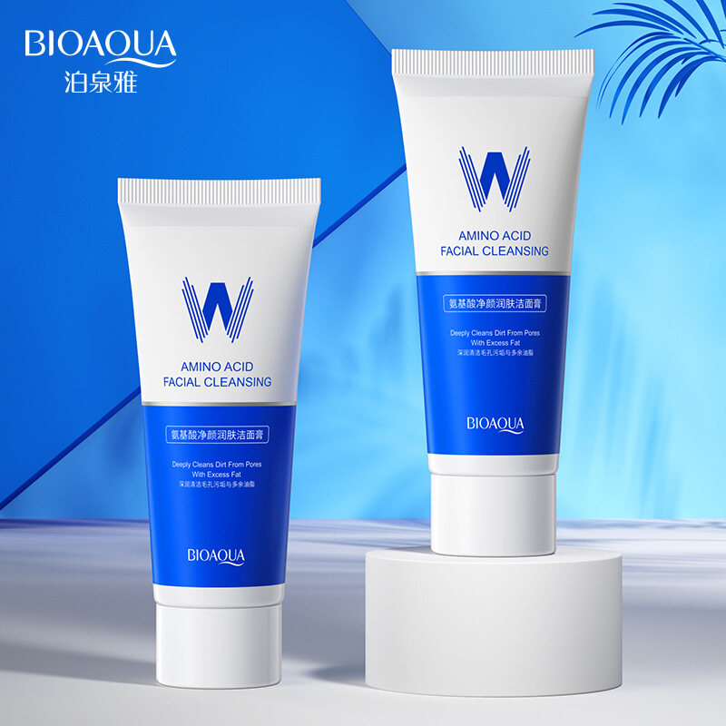 BIOAQUA Amino Acid Facial Cleansing Foam 60g Deep Moisturizing Whitening Anti Spots Gentle Face Wash with Amino Acid Formula for Smooth Bright Clear Hydrating Skin Daily Skincare Care Routine - View 2 of 3