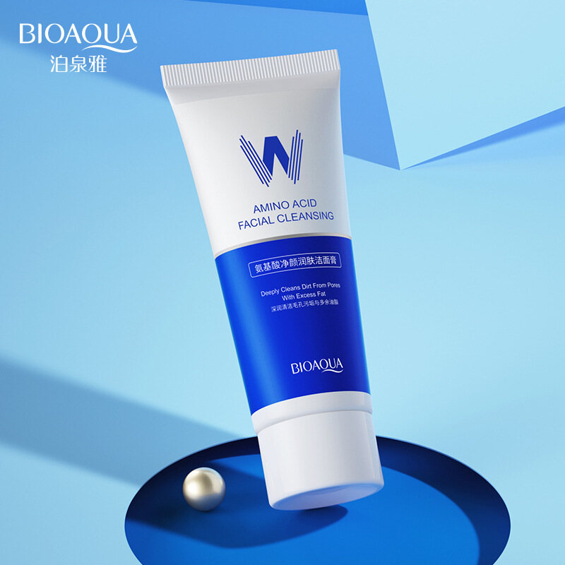 BIOAQUA Amino Acid Facial Cleansing Foam 60g Deep Moisturizing Whitening Anti Spots Gentle Face Wash with Amino Acid Formula for Smooth Bright Clear Hydrating Skin Daily Skincare Care Routine - View 3 of 3