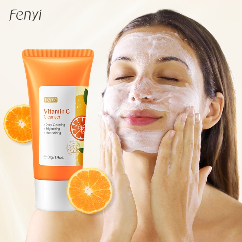 LAIKOU FENYI Vitamin C Cleanser Brightening Face Wash 50g Deep Cleansing Pores Oil Control Moisturizing Gentle Foam Cleanser with Vitamin C for Radiant Smooth Glowing Healthy Skin Daily Skincare - View 2 of 3