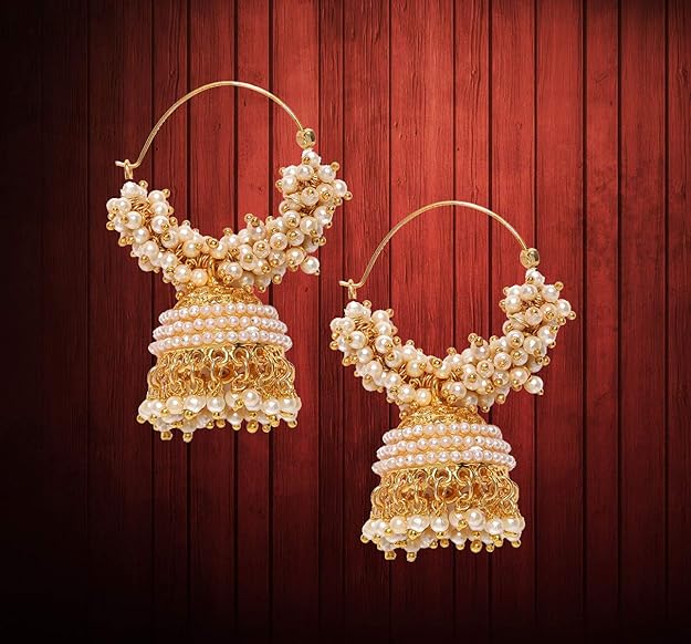 YouBella Fashion Jewellery Gold Plated Pearl Jhumka/Jhumki Earings for Women Traditional Earrings for Girls - View 2 of 5