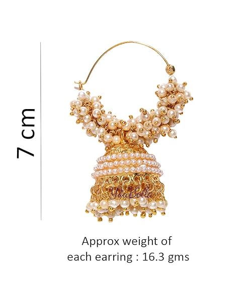YouBella Fashion Jewellery Gold Plated Pearl Jhumka/Jhumki Earings for Women Traditional Earrings for Girls - View 3 of 5