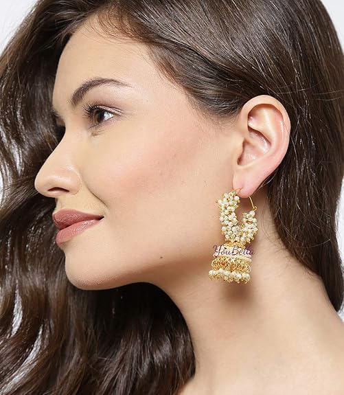 YouBella Fashion Jewellery Gold Plated Pearl Jhumka/Jhumki Earings for Women Traditional Earrings for Girls - View 5 of 5