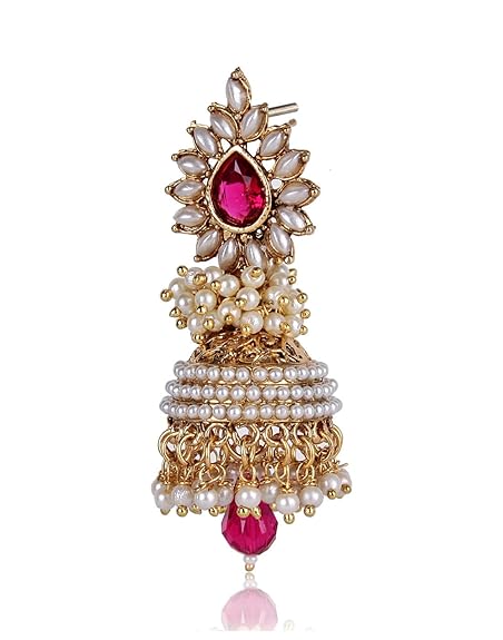 Shining Diva Pearl Stylish Fancy Traditional Jhumki for Women - View 3 of 3