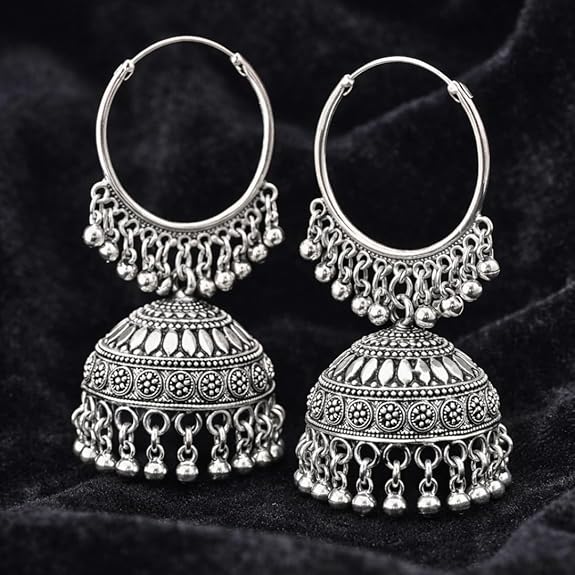 Fashion Frill Earrings For Women Floral Vintage Design Traditional Drop Jhumke For Women Girls - View 2 of 5