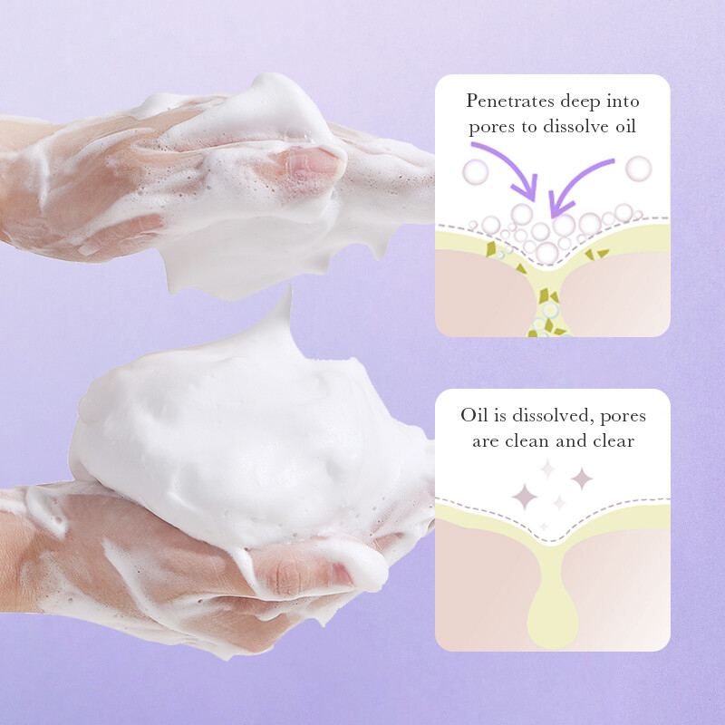 BIOAQUA Polypeptide Perilla Moisturizing Anti Aging Cleanser 100g Deep Cleansing Foaming Face Wash Hydrating Firming Skin Care Gentle Foam Brightening Smooth Elasticity Daily Facial Cleanser Fresh Healthy Glow - View 3 of 3