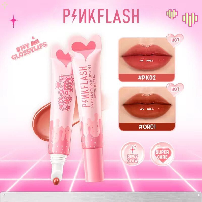 Pinkflash My Glossy Lips Watery Hydrating Lip Cream Dewy Creamy Lipstick-OR01(FROM MALAYSIA) - View 4 of 4