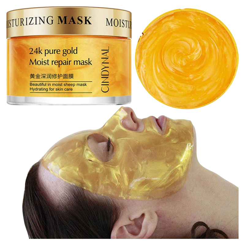 24K Gold Sleeping Mask Cream Gel Face Mask Plant Essence Hydrating Overnight Facial Mask Brightening Firming Skin Care Gel Mask 120g Moisturizing Anti Aging Glow Repair Mask - View 2 of 3