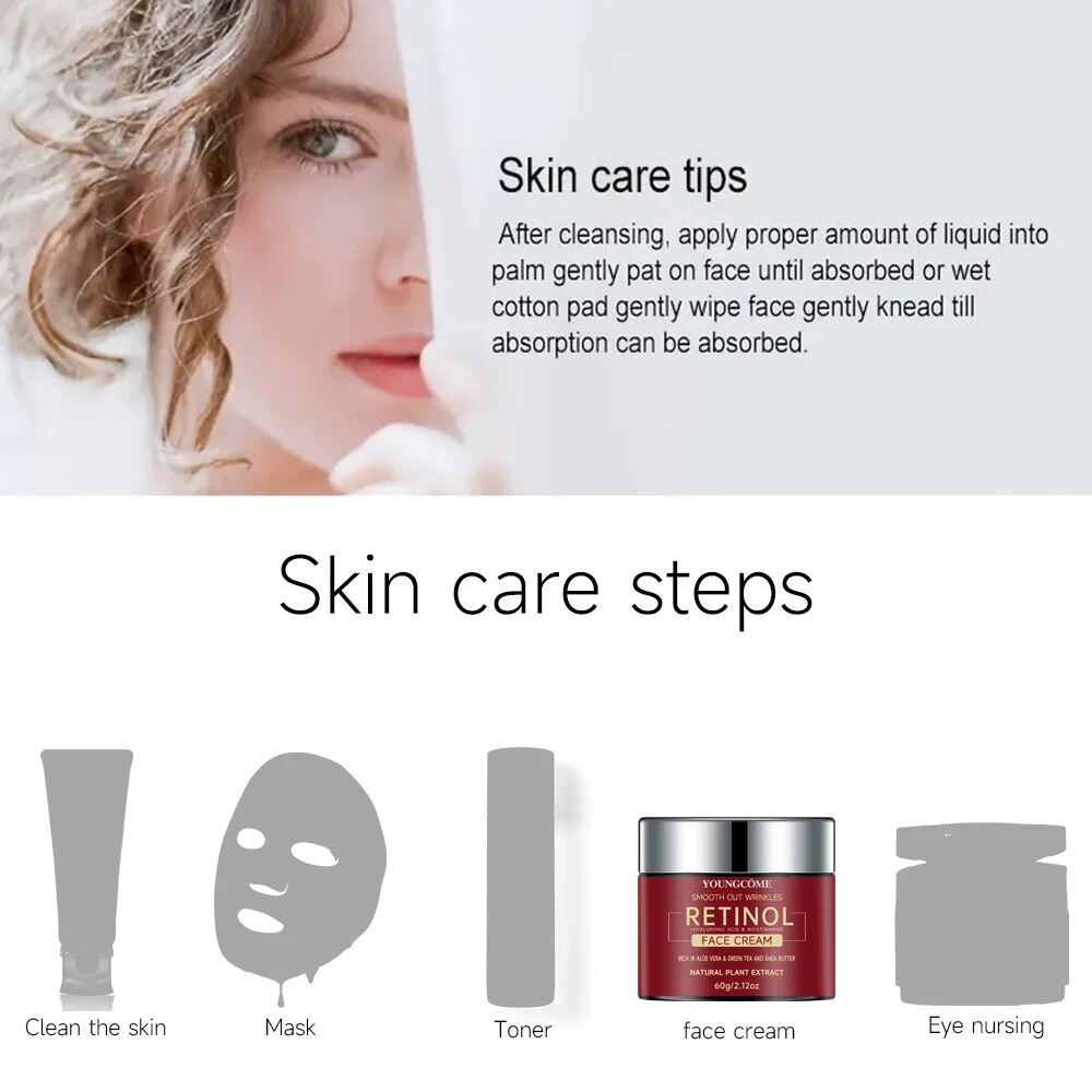 Retinol Lifting Firming Cream Anti Aging Moisturizing Nourishing Facial Cream Skin Repair Brightening Wrinkle Care Hydrating Skin Care Cream for Face Smooth Youthful Radiant Complexion Daily Use - View 3 of 3