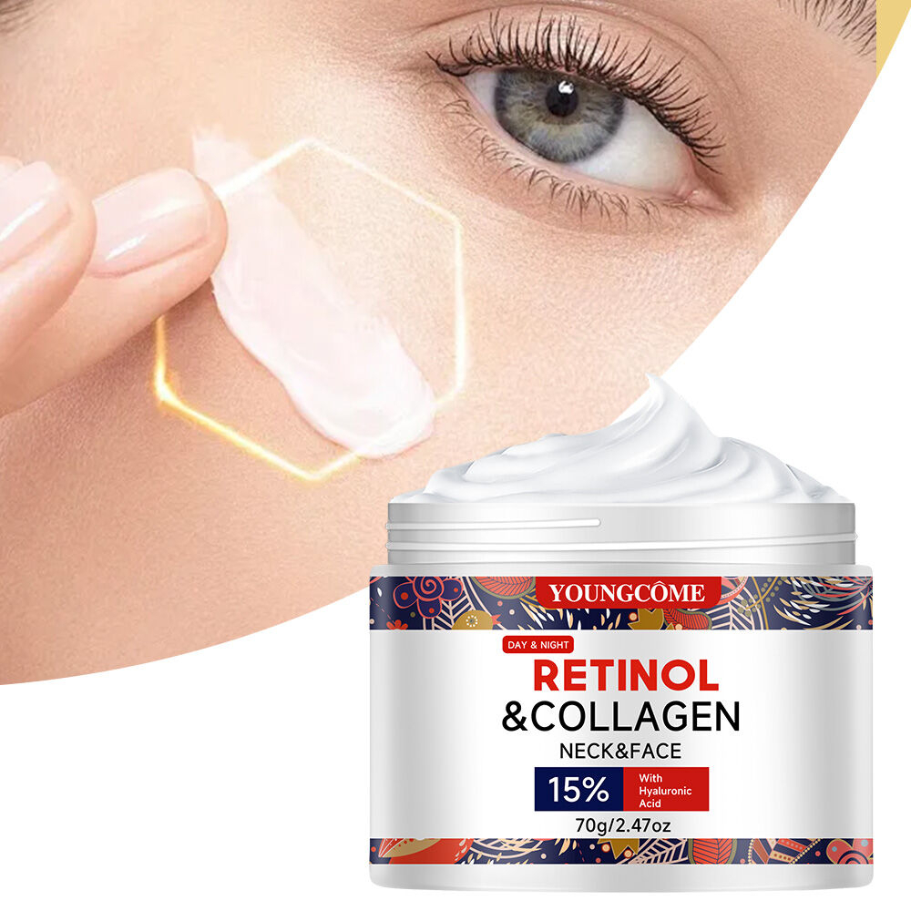 Retinol Collagen Anti Aging Cream Intense Hydration Firming Wrinkle Care Reduces Fine Lines Skin Lifting Moisturizing Day Night Face Cream Repair Brightening Smooth Youthful Complexion Skincare - View 2 of 3