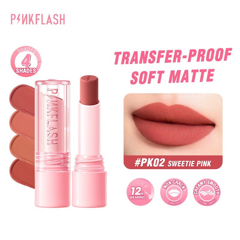 Pinklflash Transfer-Proof Soft Matte Makeup Lipstick-NU01(FROM MALASIA) - View 4 of 4